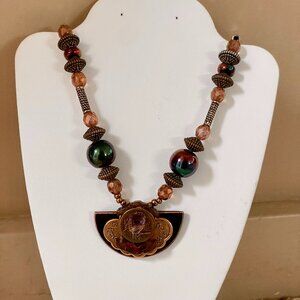Handmade Carol Kent Statement Necklace. Wearable Art!
